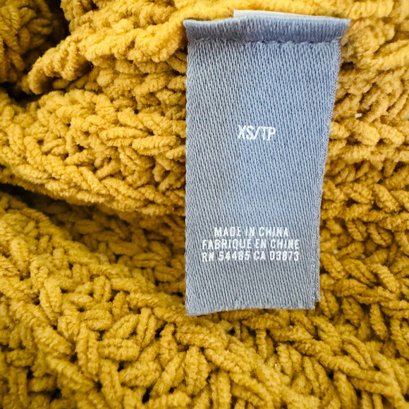 AERIE Oversized Chunky Golden Mustard Yellow Chenille Cozy Mock Neck Sweater S - Picture 11 of 13